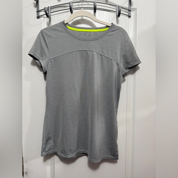 Athleta Shirt Open Back Breathable Stretch Womens S Gray Athleisure Casual EUC - Picture 1 of 16
